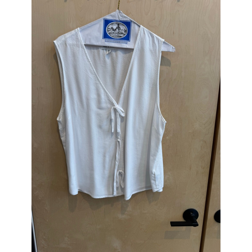 Women's Cloth & Stone White Tie-Front Tank Top XL